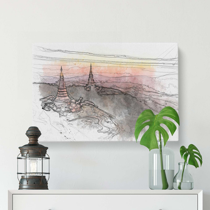 Doi Inthanon Ban Luang Thailand in Abstract - Wrapped Canvas, 60cm H x 91cm W x 3cm D