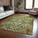Machine Washable Indoor/Outdoor Xhevrie Olive Rug