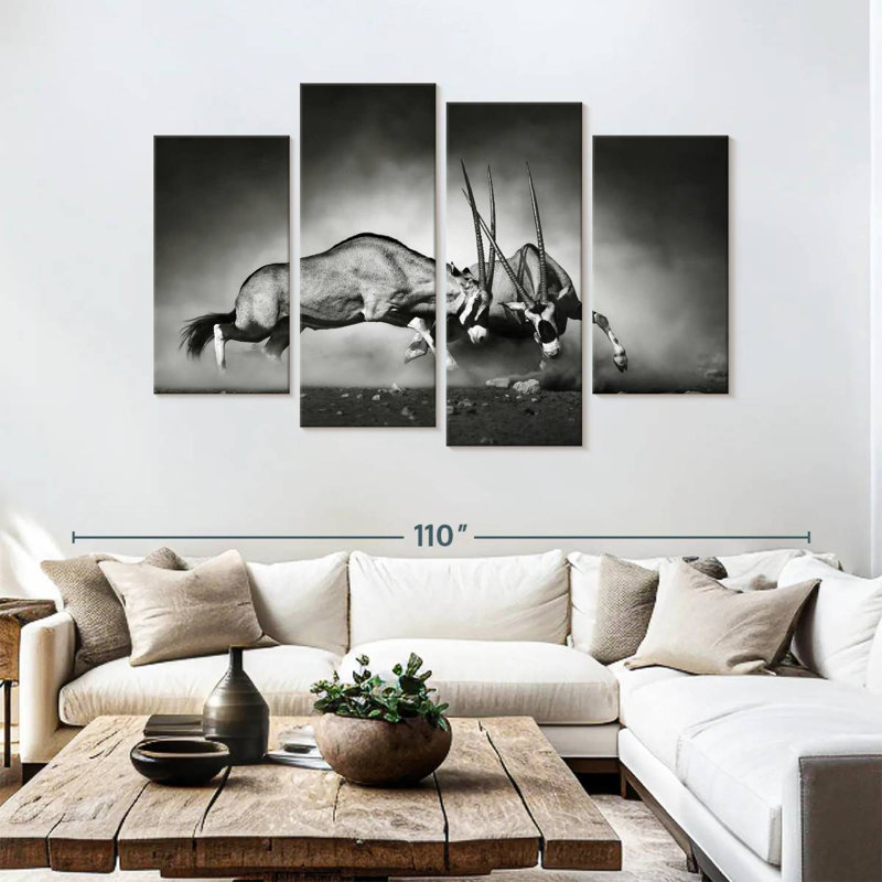 Fighting Oryx, 54" H x 84" W