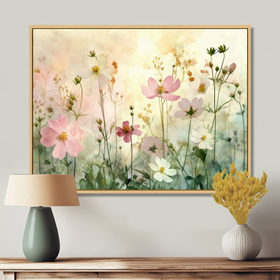 Light Spring Wildflowers Garden I - Pink Meadow Wall Art