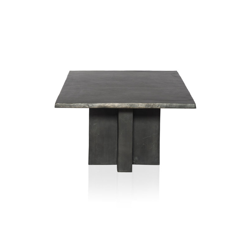 Gray Rectangular Aluminum Outdoor Cocktail Table