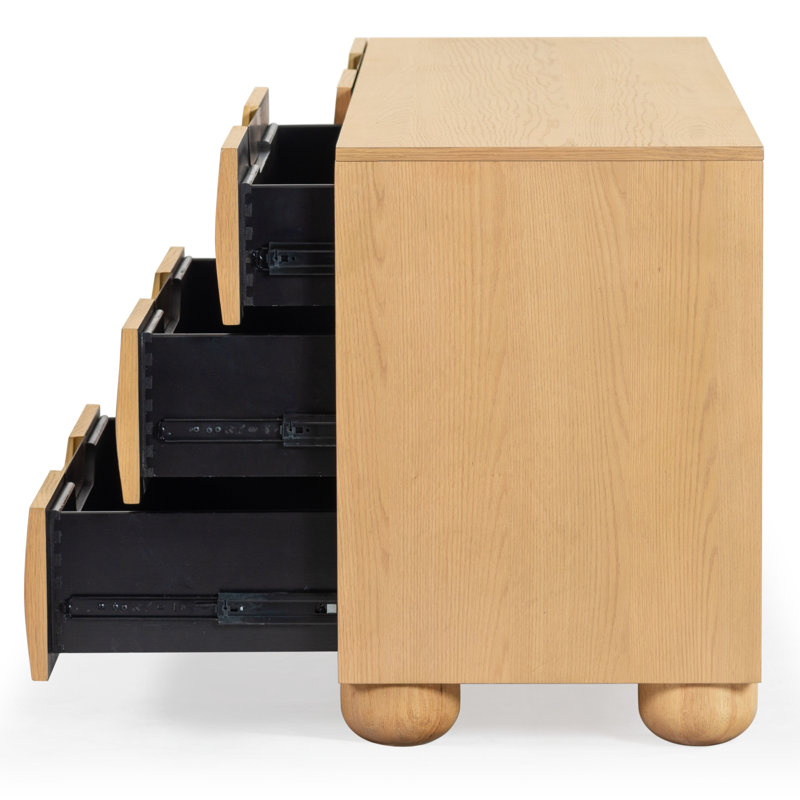 Beethoven Wood 6 Drawer Dresser, Natural