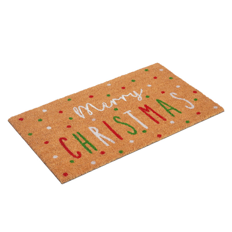 Paillasson blanc festif Merry Christmas 17 po x 29 po