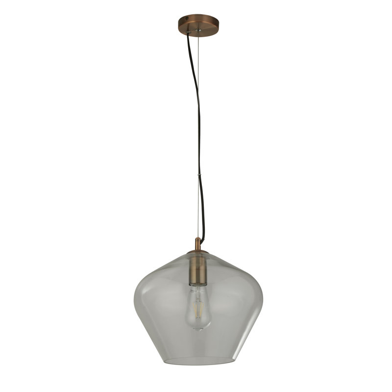 Matt 1 - Light Schoolhouse Pendant, Copper, Clear