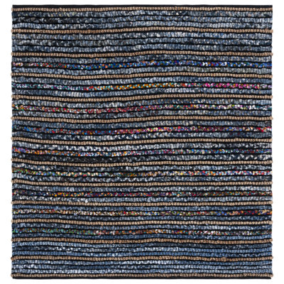 Deshong Hand Woven 0.7 Cotton 0.3 Jute Striped Rug