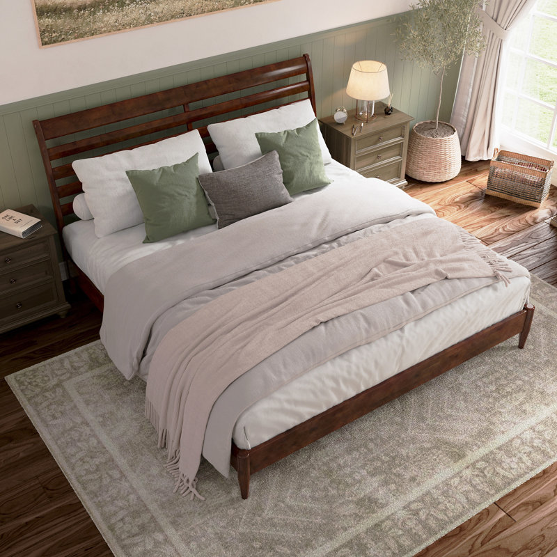Areya Low Profile Platform Bed, King, Walnut