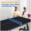Plateau de table de tennis de table pliable et portable de taille moyenne 6 * 3 pi noir pour jeux d'intérieur-124823456-124823452