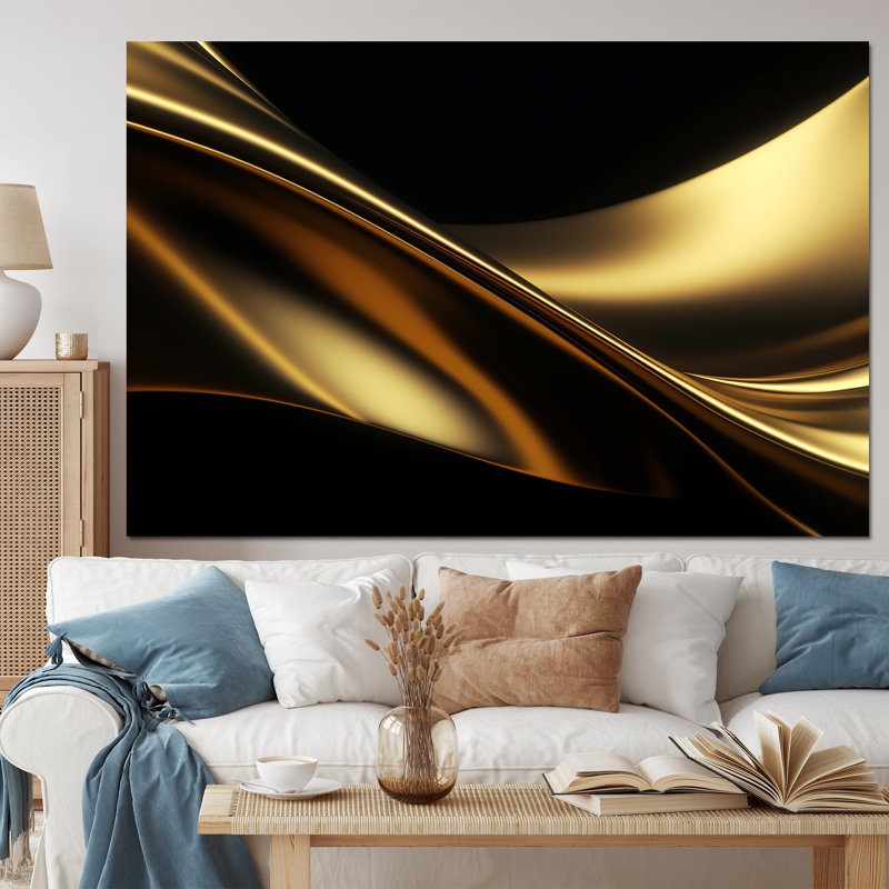 Impression sur toile or et noir surréels IV - Fractals