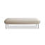 Banc en bois massif recouvert de polaire sherpa et d'acier au carbone, style luxueux et léger, pour salon et chambre.-537922514