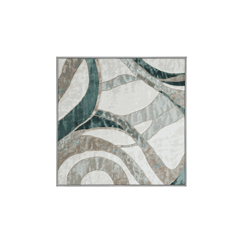 Machine Washable Brown Area Rug, Square 3'