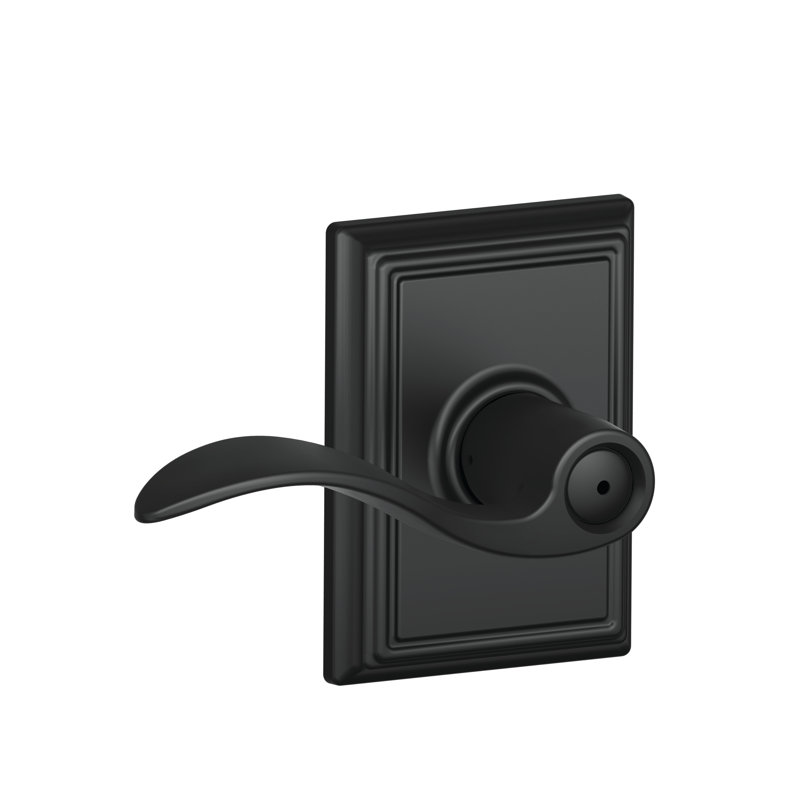 Accent Privacy Door Lever with Addison Rosette, Matte Black