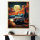 «Vintage Car In Cosmic Art», reproduction sur toile