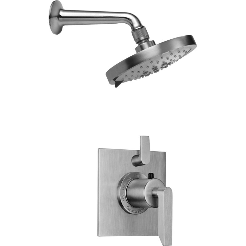 Rincon Bay 1.8 GPM Styletherm 0.5" Thermostatic Shower System with Single Shower Head, Antique Brass Flat, 1.8 GPM