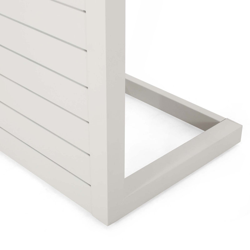 Caggiano Rectangular Metal Outdoor Side Table , in. W in. D, White