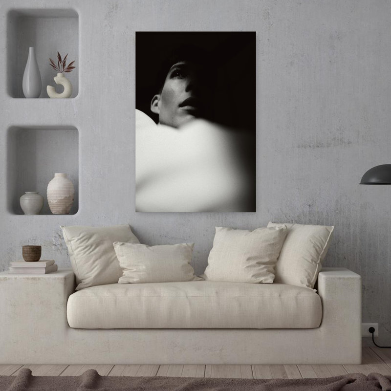 Caroline 1, art mural contemporain abstrait, H 36 po x l 24 po