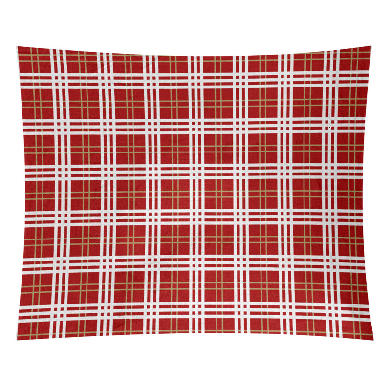 Tapisserie de luxe San Francisco en microfibre, H 51 po x l 60 po, Rouge / or / blanc