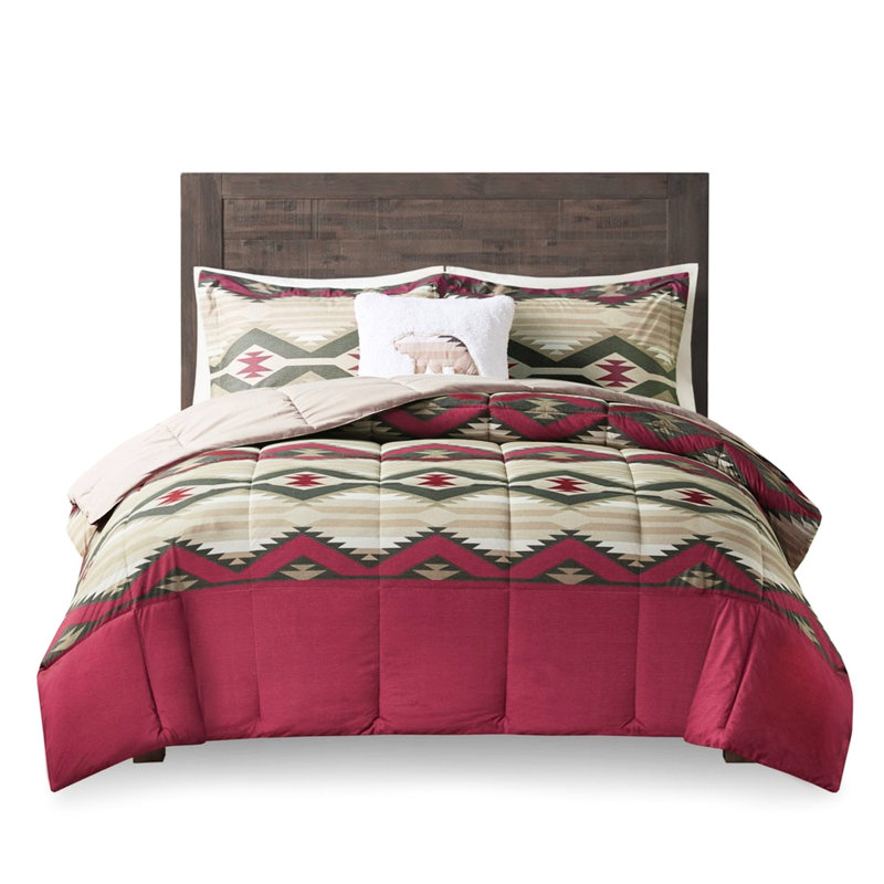 Édredon en duvet synthétique très grand - La literie en tissu écossais doux et confortable comprend un édredon, 2 taies décoratives et un coussin décoratif.