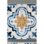 Décoration murale abstraite bleue, blanche et dorée S / 4, 9,5 po x 9,5 po