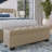 Linen Blend Upholstered Storage Bench