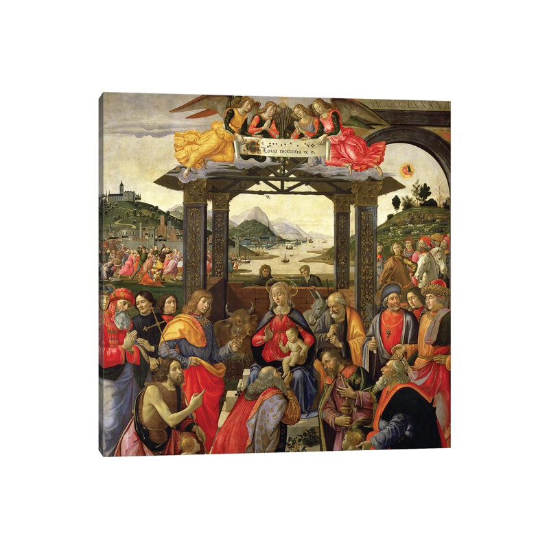 The Adoration Of The Magi by Domenico Ghirlandaio - Wrapped Canvas Painting, 66.04cm H x 66.04cm W x 1.91cm D
