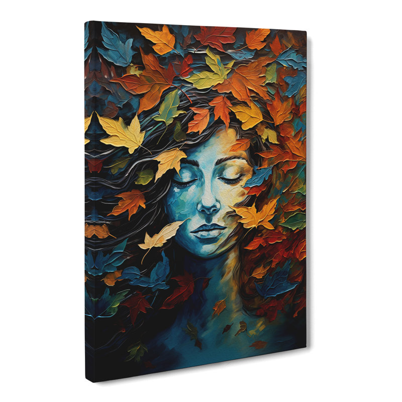 Leaf Expressionism - Wrapped Canvas Print, 60cm H x 40cm W x 3cm D