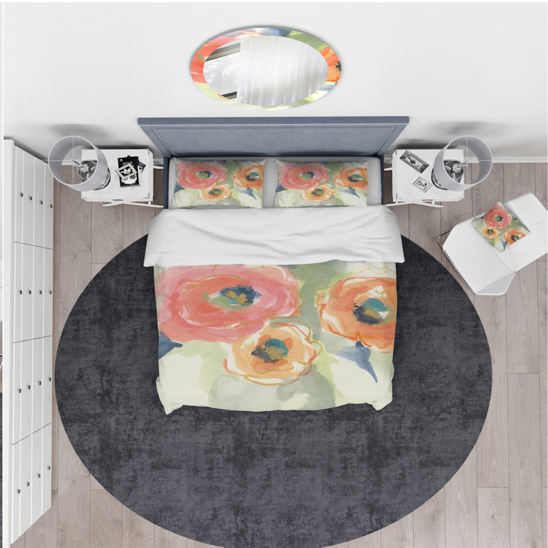 Ensemble de housse de couette traditionnel Buttercup II - microfibre de polyester