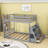 Full over Full Bunk Bed with LED Light Strip and USB Charging,Drawers-1526960605
