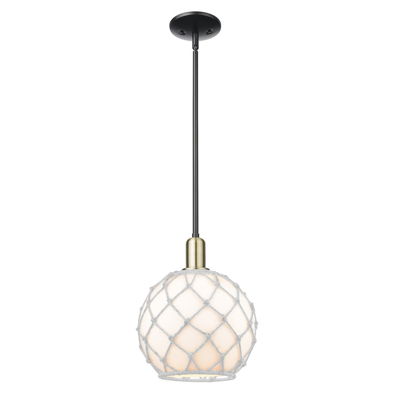 Arcadia - Mini-luminaire suspendu avec tige 10 po 1 lumière, Or satiné, H 12,63 po x l 10 po x P 10 po