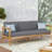 3 Seater Wood With Impervious Inner Cushions - Dark Grey Color Stylish In Grey, Crafted And Water-Repellent