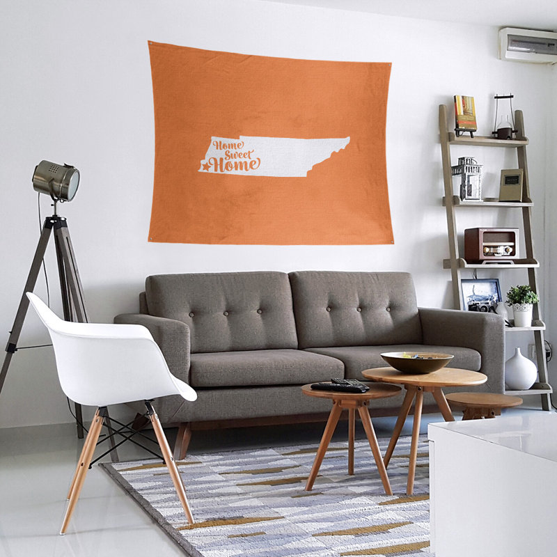 Tapisserie Home Sweet Memphis, H 68 po x l 80 po, Orange
