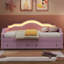 Lit de jour simple tapissier avec DEL et 2 tiroirs, rose-756701099-756701100