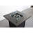 30" Black Powdercoated Metal Fire Pit With Smoked Glass Top