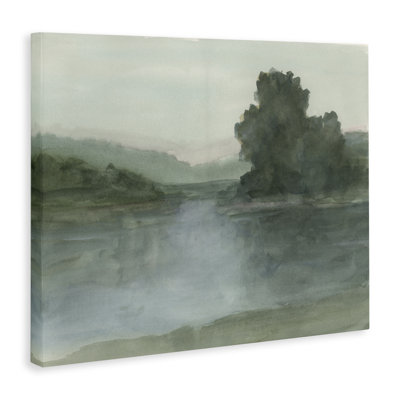Art mural sur toile «Tranquil Lake at Twilight», conception par Ethan Harper