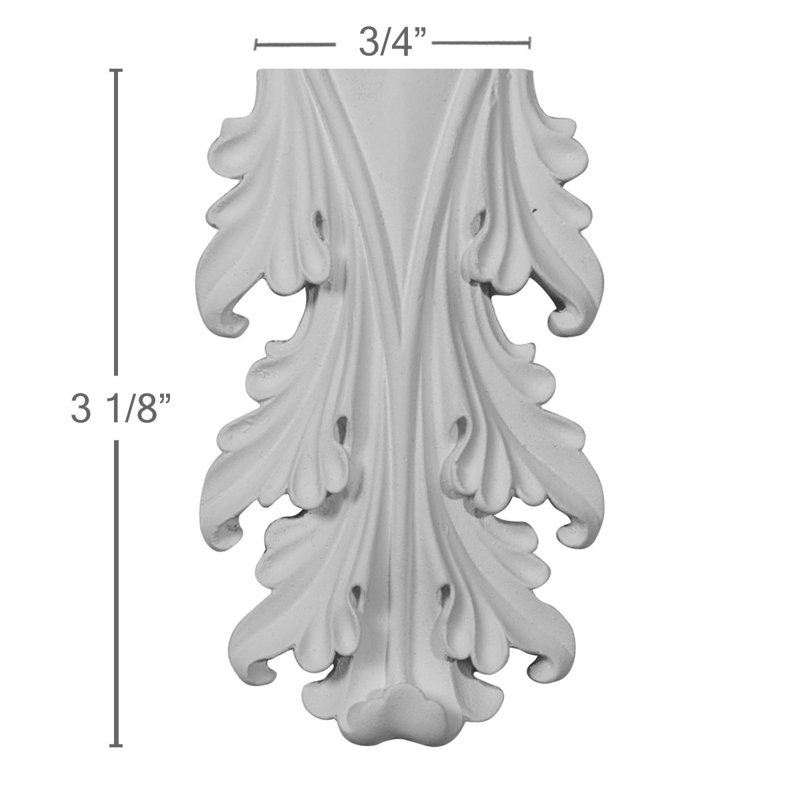 Leaf 5 in. H x 3.13 in. W x 0.75 in. D Urethane Bracket / Corbel