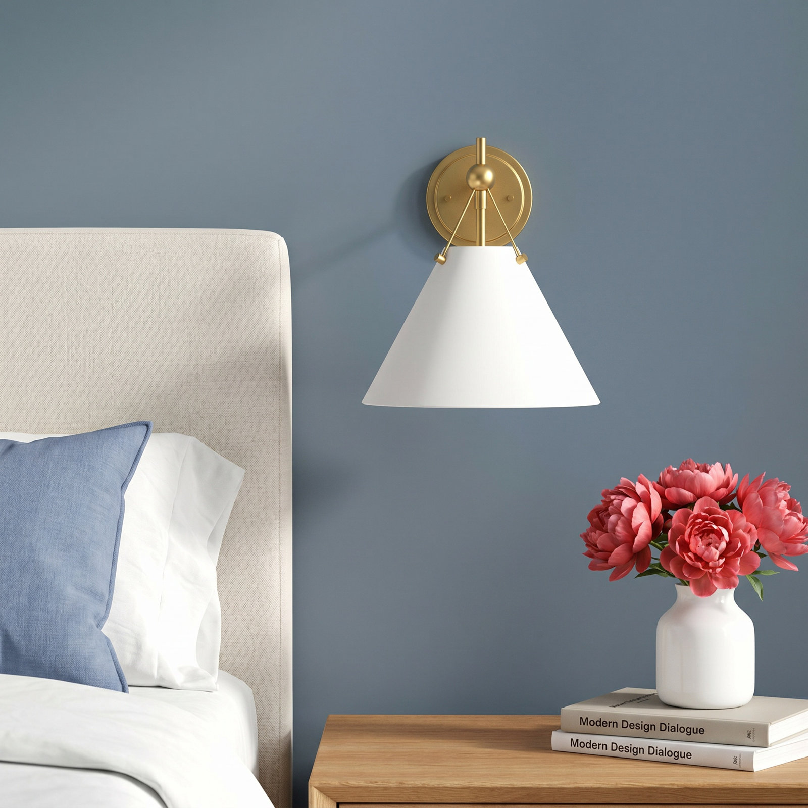 Rome Single Light Armed Sconce, White