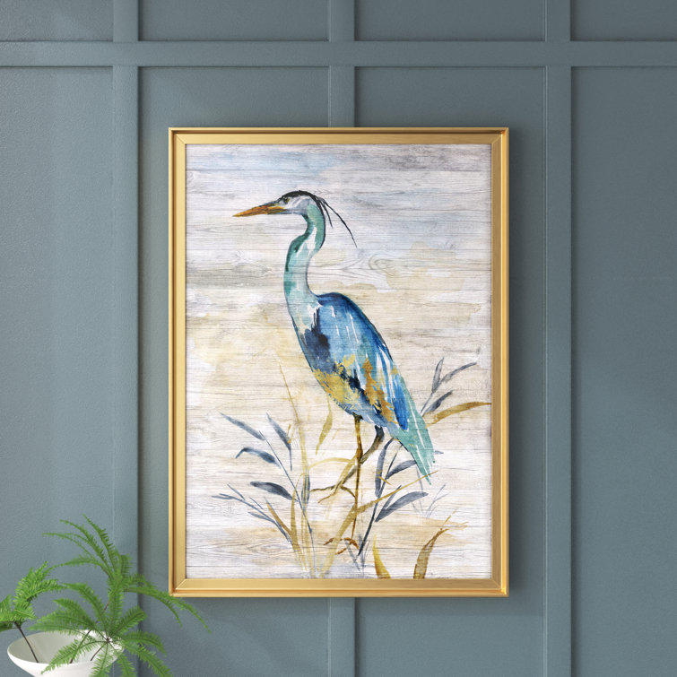 Blue Heron II by J Paul - Picture Frame Painting Print on Canvas