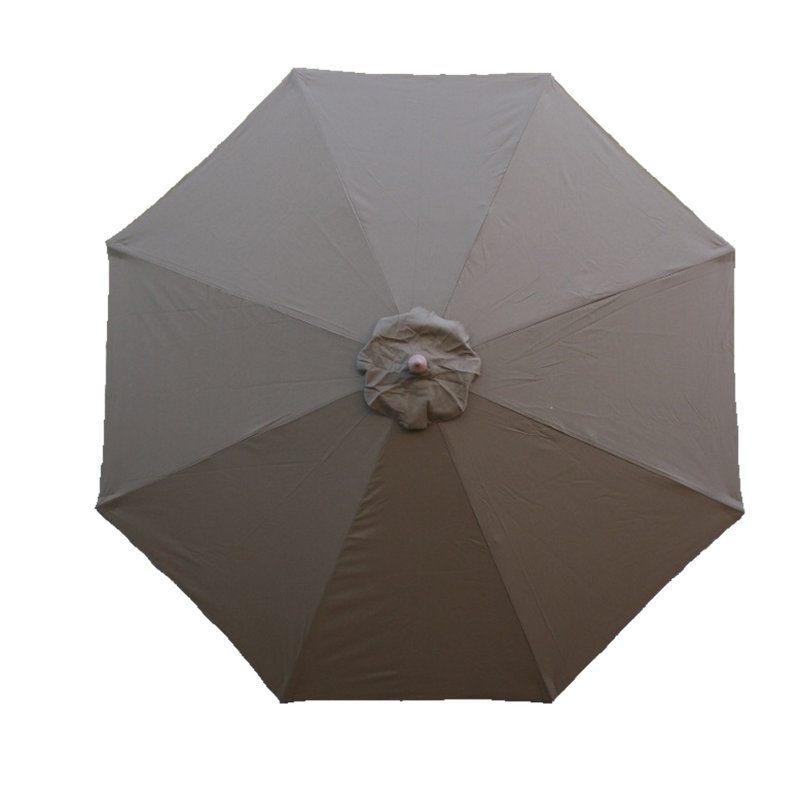 Auvent de remplacement pour parasol rond 9 '9 baleines gris, gris