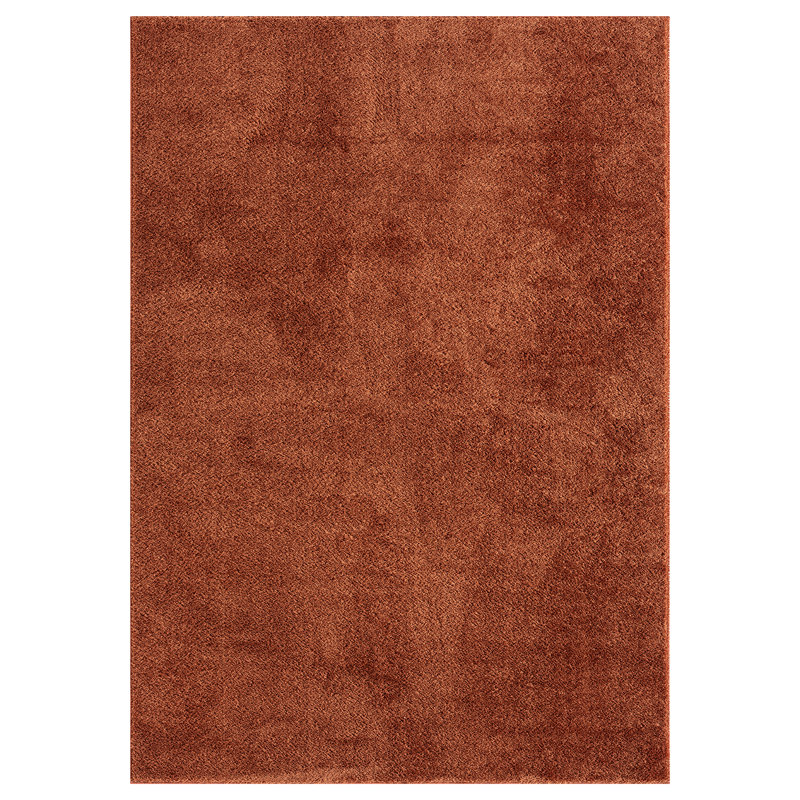 Taeler Washable Modern Living Room Rug Polyester Plain Indoor Area Rug with Low Pile - Anti-Slip Felt Backing SuperSoft Carpet Bedroom-Hallway, Terracotta