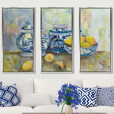 «Lemon Life», reproduction sur toile flottante 3 pièces