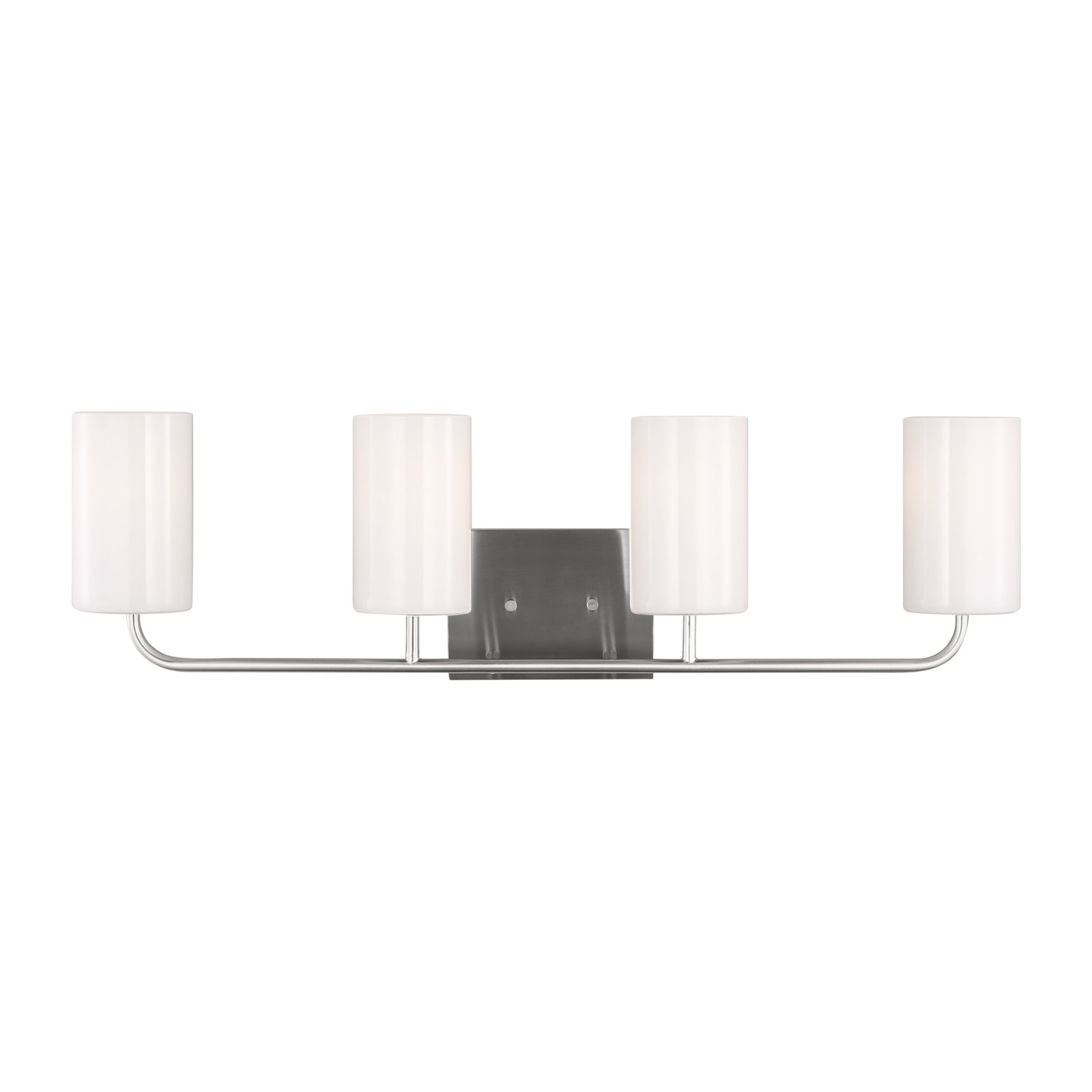 4 Light Dimmable Vanity Light, Brushed Steel, Yes