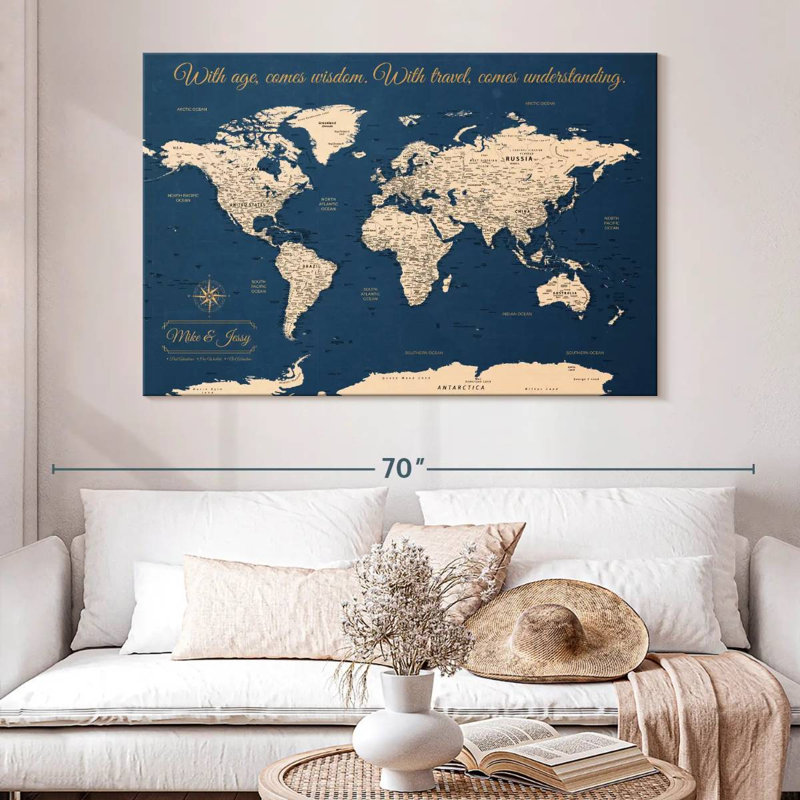 Carte du monde personnalisable, H 20 po x l 30 po, Oui