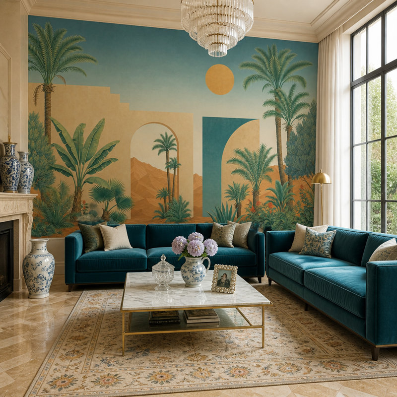 Décoration murale intérieure amovible Walls, 100 po x 96 po, Texturé non collé
