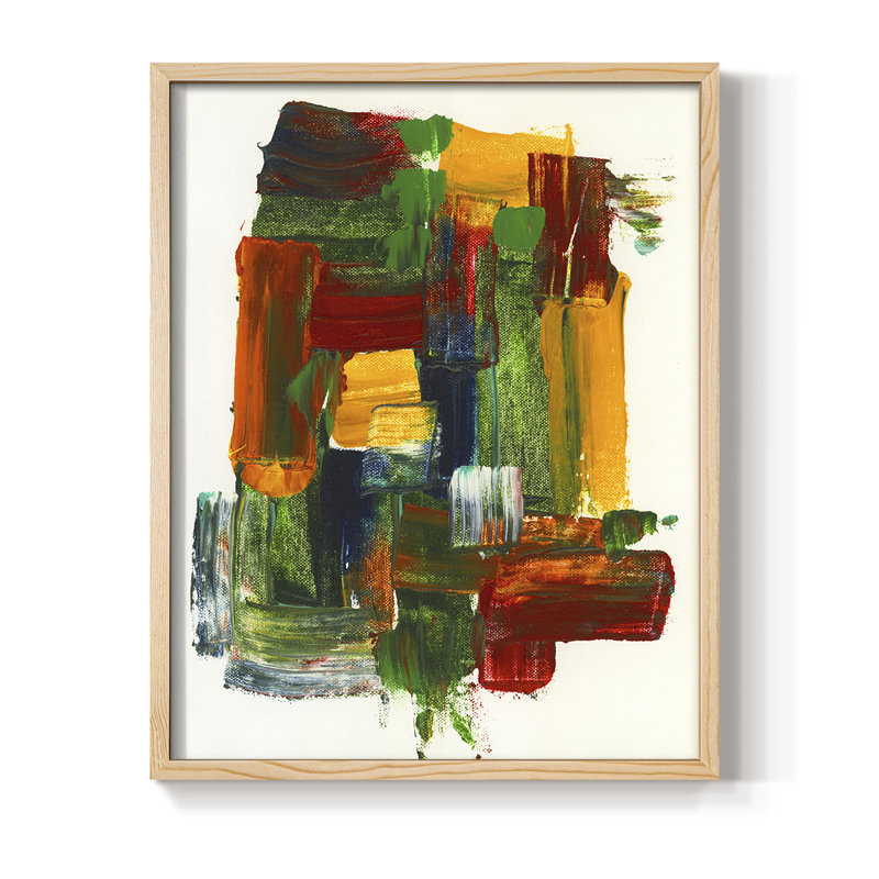 «Abstract II», reproduction encadrée - bois massif, Naturel, H 11 po x l 9 po