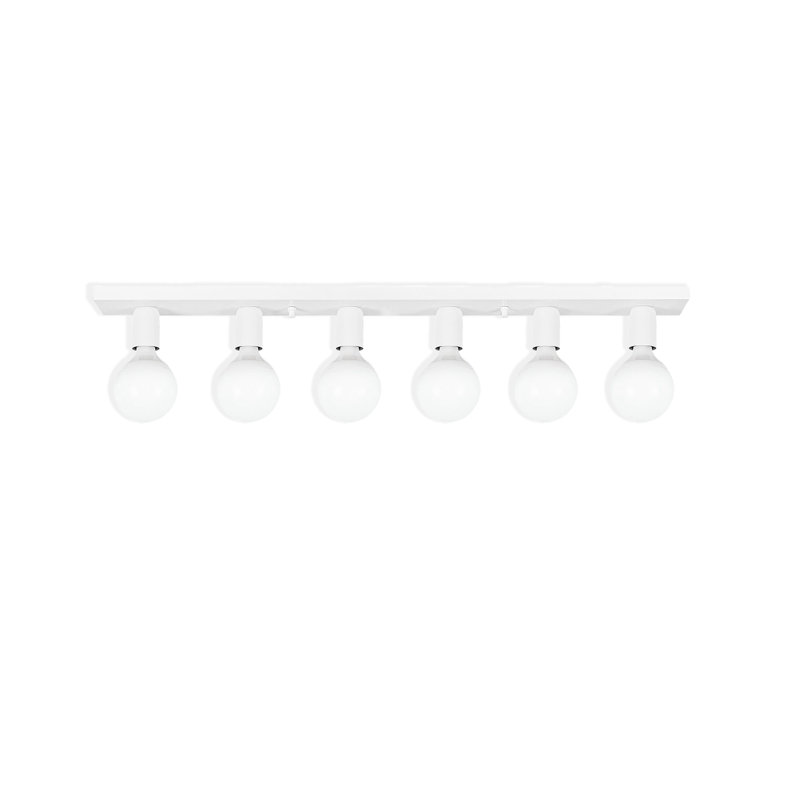 Plafonnier semi-encastré 6 lumières, Blanc
