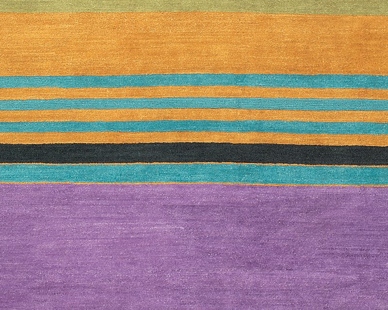 Copacabana Wool Striped Area Rug in Brown/Orange/Purple, Rectangle 12' x 16'