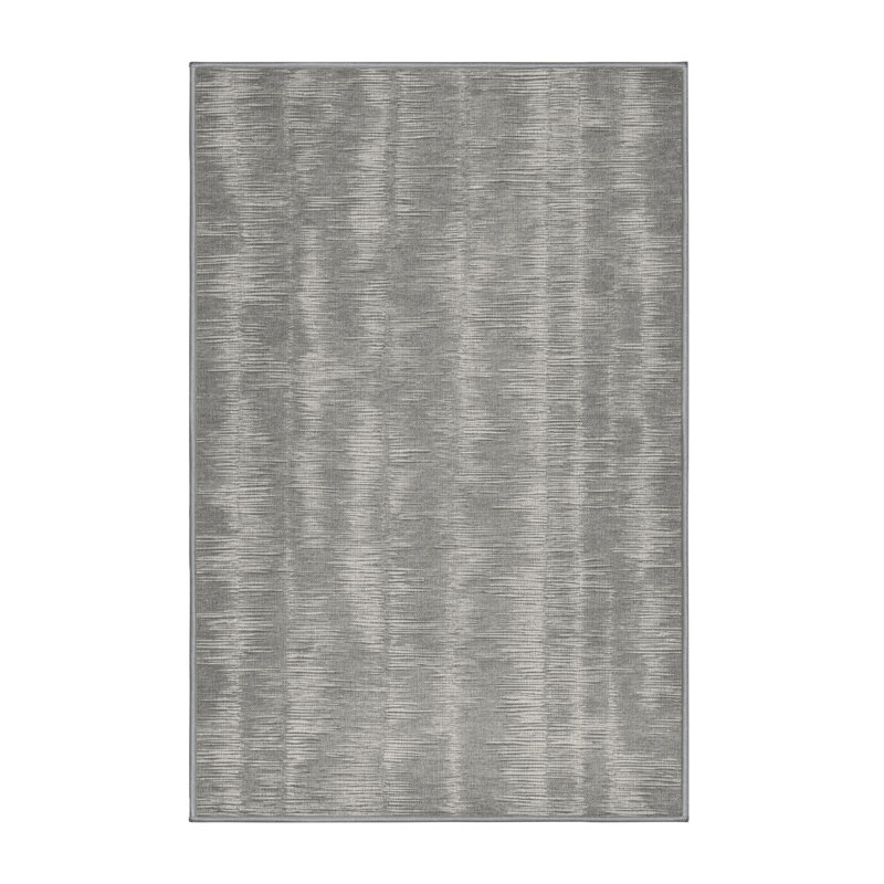 Machine Washable Solid Gray Area Rug, Rectangle 2' x 3'