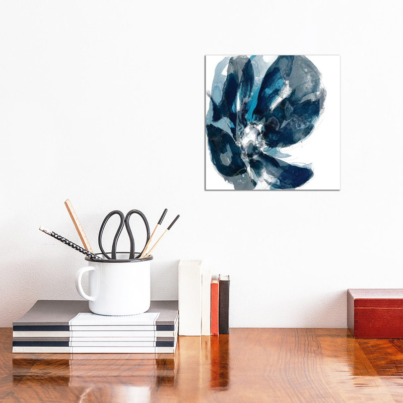 Blue Exclusion II by Jennifer Goldberger - Wrapped Canvas Painting, 30.48cm H x 30.48cm W