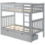 Lit superposé standard en bois massif à 2 tiroirs Streamline par Harriet Bee-877404643-877404647