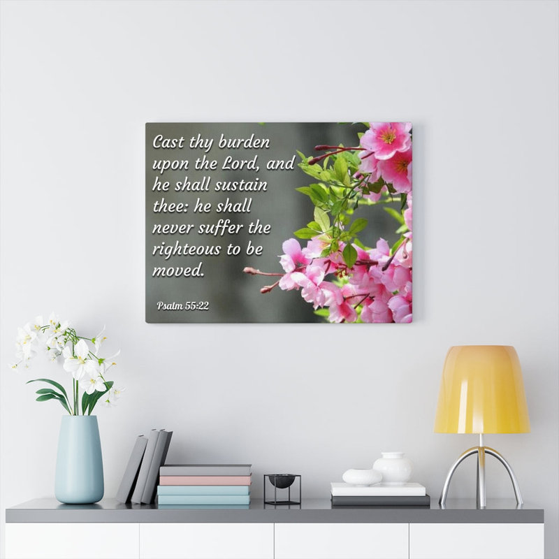 Upon The Lord Psalm 55:22 - Wrapped Canvas Print, 30cm H x 41cm W