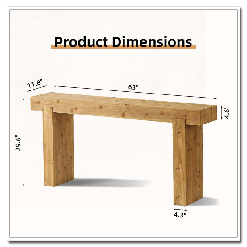 Console en bois massif 63 "